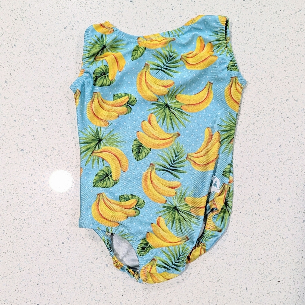 TINY TODDLER Baby Foxy Gymnastics Leotard CXXS 4/5 XX- Small Teal Yellow BANANAS
